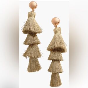 BaubleBar Gold Fringe Tassel Earrings